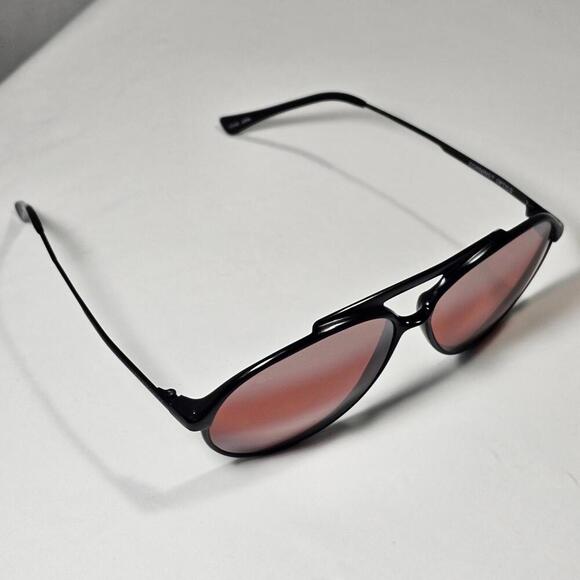 Vintage Serengeti 5284L Matte Black Aviator Sunglasses Rose Lens Japan Frames - Picture 3 of 15